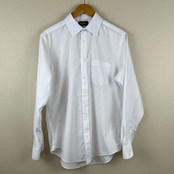 Steve Harvey Other - Steve Harvey Celebrity Edition Solid White Dress Shirt Size Large 34 / 35